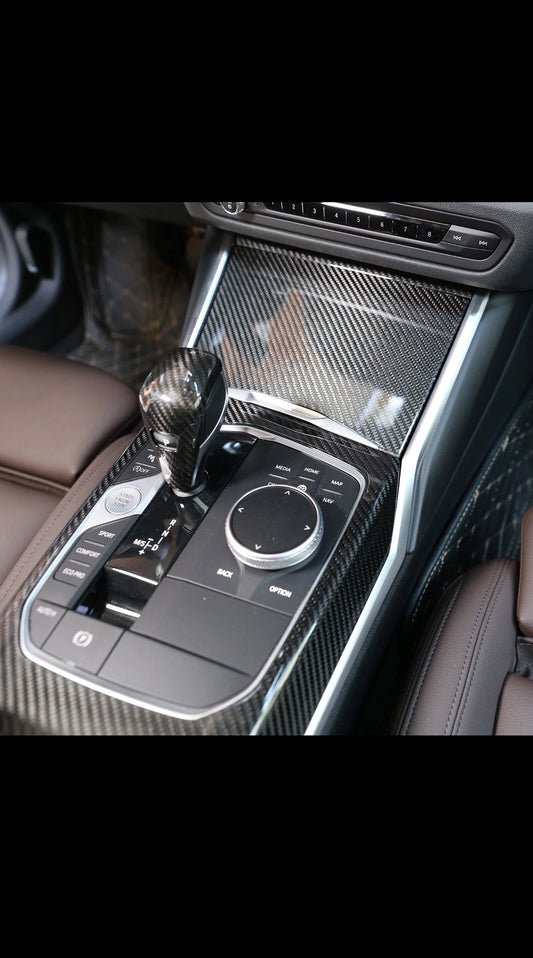 Real Dry Carbon Fiber Center Console Cover Fits BMW G20 G22 2020-2025 Accessory